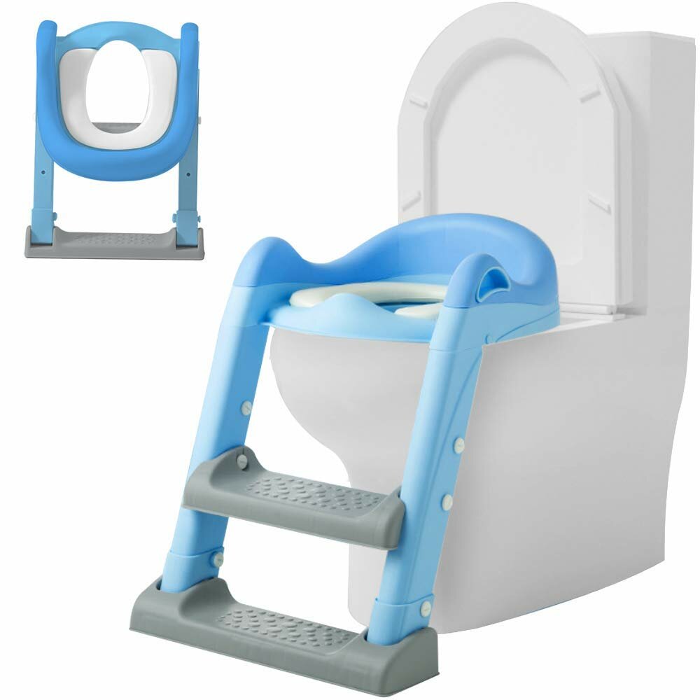 

Folding Baby Toilet Ladder Potty Infant Kids Toilet Training Seat with Adjustable Ladder Portable Urinal Potty Training