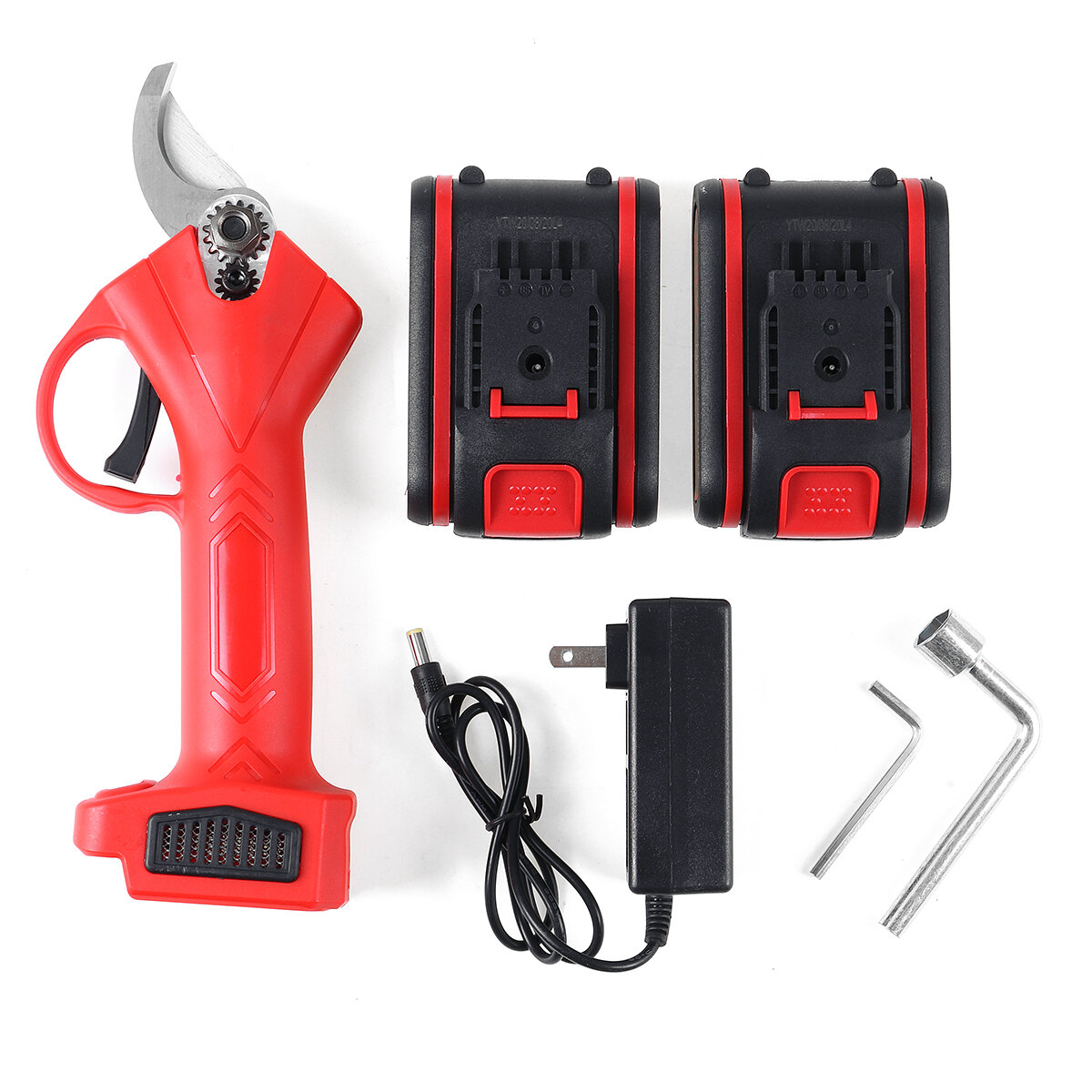 

21V Wireless 25mm Rechargeable Electric Scissors Branch Pruning Shear Tree Cutting Tools W/ 2 Battery