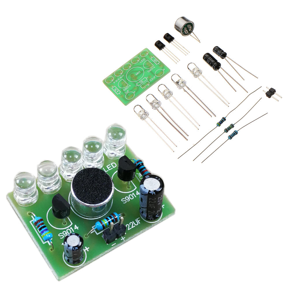 5pcs DIY Voice Controlled Melody Light 5MM Highlight DIY LED Flash Electronic Training Kit