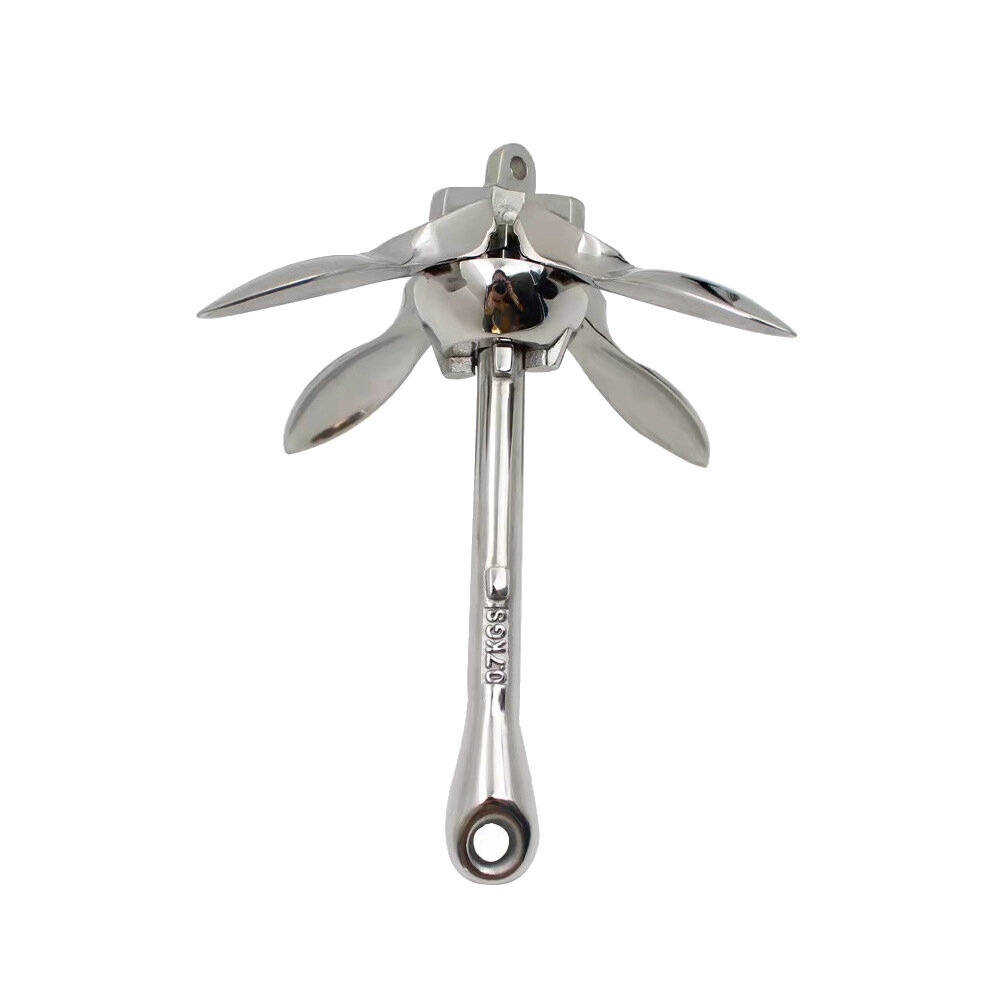 1.5kg/3.3lbs Marine Stainless Steel Umbrella-type Boat Folding Grapnel Anchor for Yachts and Ships