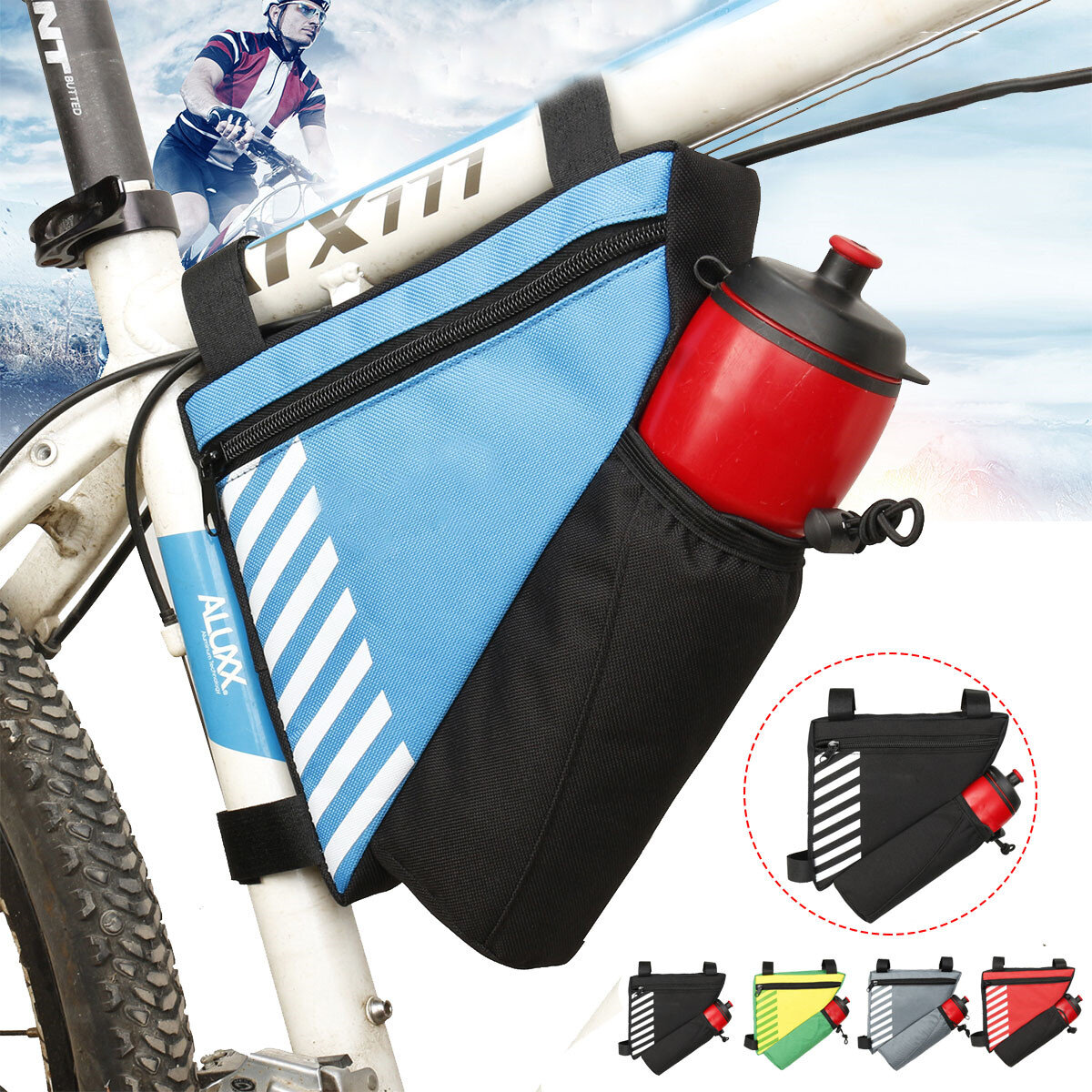 Bicycle Front Frame Triangle Bag Water Bottle Holder Waterproof Bike Bag Storage Basket