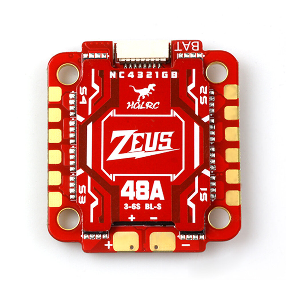 30.5x30.5mm HGLRC Zeus 48A BLHeli_S 3-6S 4in1 Brushless ESC with Heat Sink for FPV RC Racing Drone