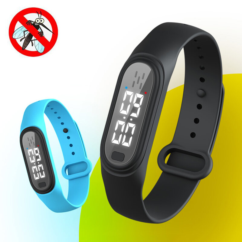 Bakeey q2 outdoor ultrasonic natural mosquito repellent anti-mosquito insect waterproof long standby smart bracelet