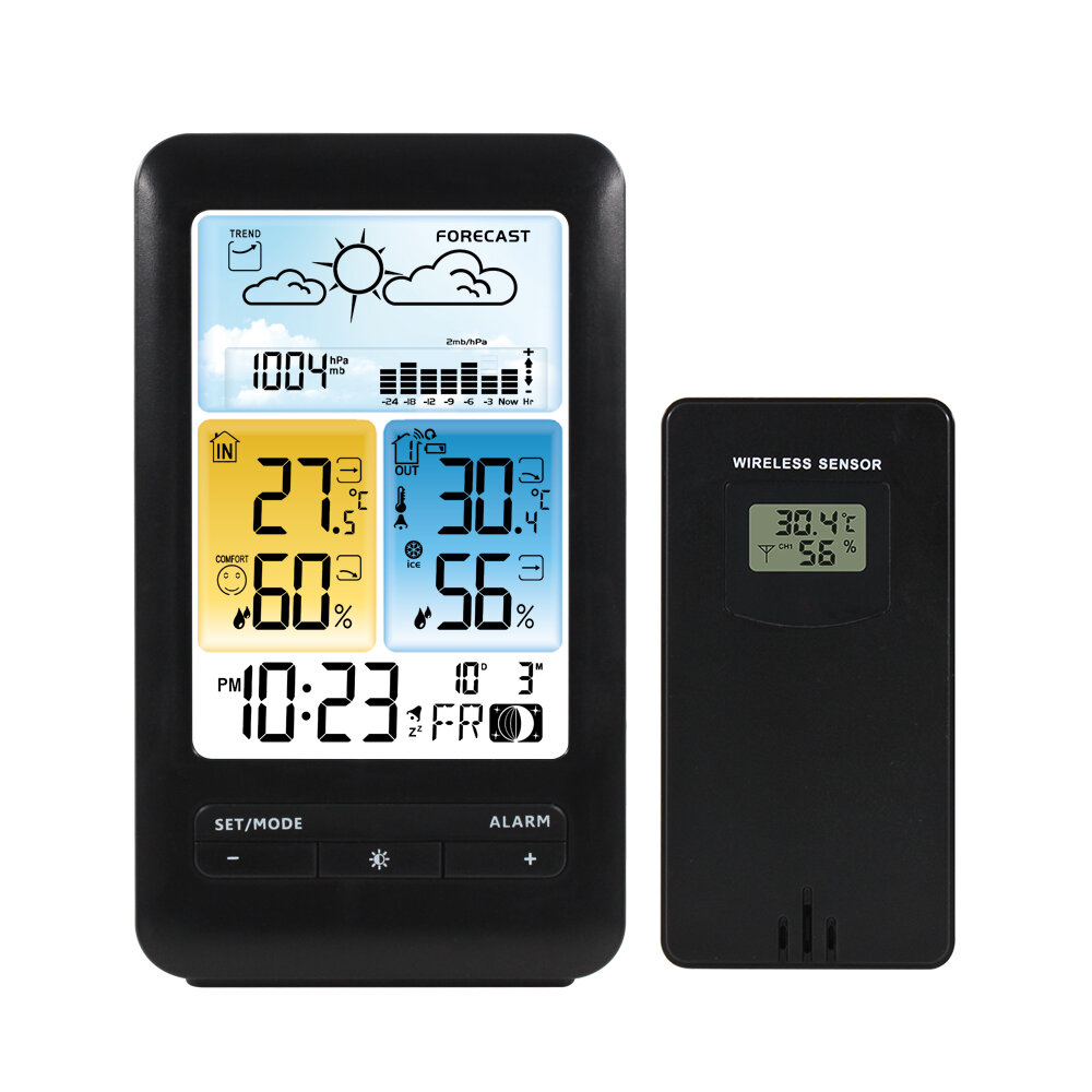 Wireless IR Weather Station Digital Thermometer Hygrometer Meter 24H Air Pressure Monitor Barometer Weather Forecast Ala