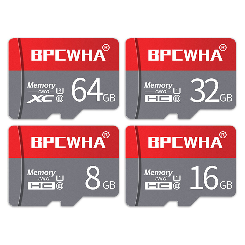 

PBCWHA Высокоскоростной 8 ГБ 16GB 32GB 64GB 128 ГБ Карта памяти TF / SD класса 10 Flash Привод с адаптером карты для Сма