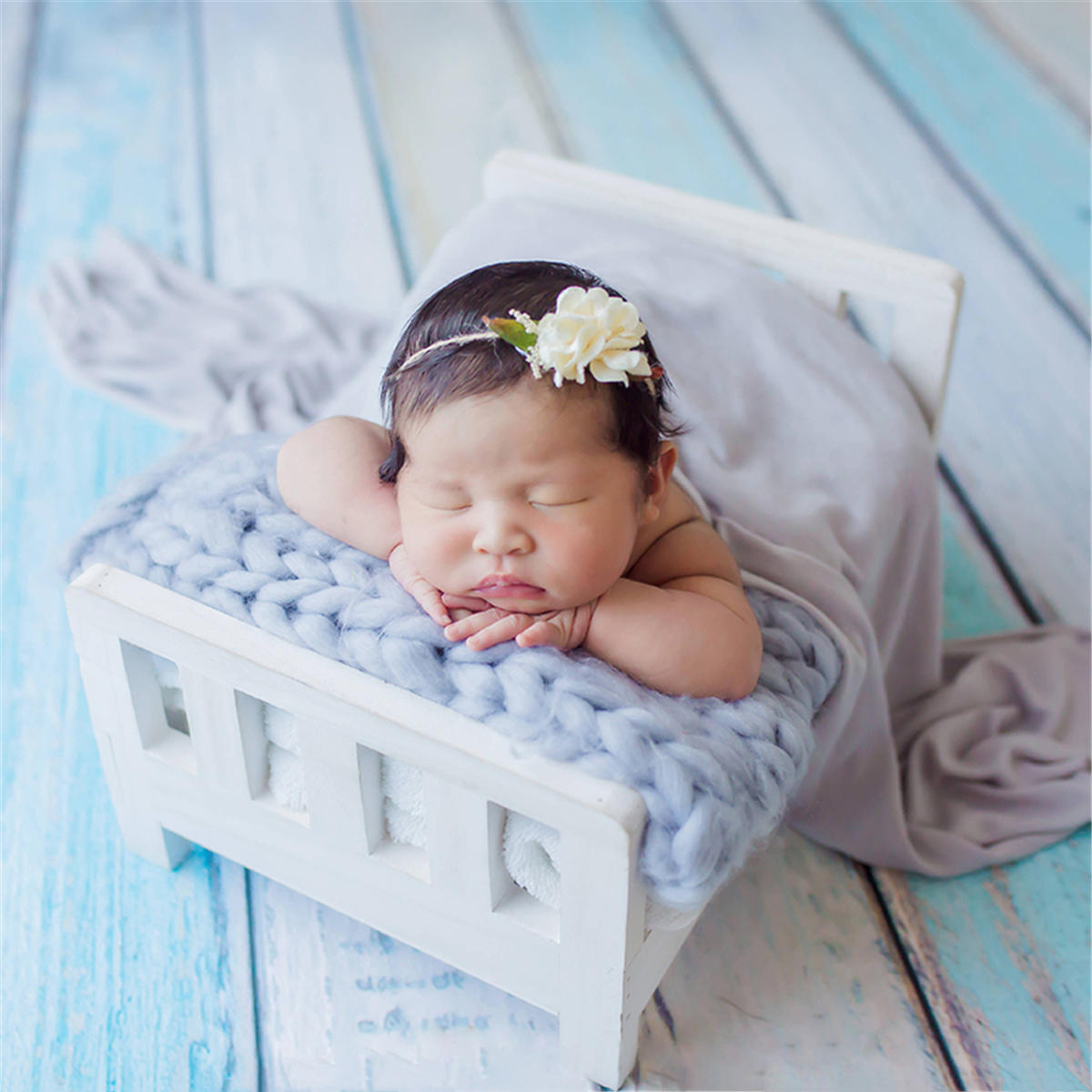Pasgeboren baby mini houten bed afneembare houten fotografie foto prop voor schieten
