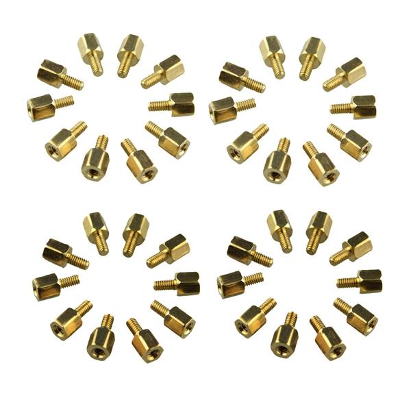 

200pcs DIY Project M2.5 x 5 + 5mm Hex Brass Standoff Spacers Copper Pillar For PCB Board
