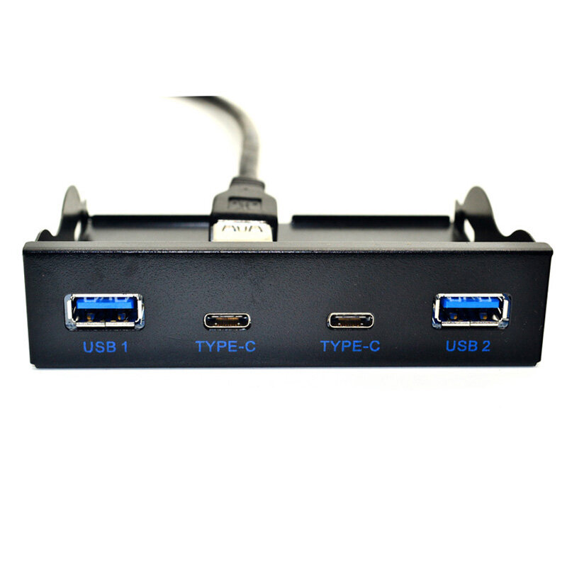 USB-C & USB3.0 Hub 2 Poort USB3.0+2 Poort USB3.1 Type-C Voorpaneel naar Moederbord 20 Pin Connector 