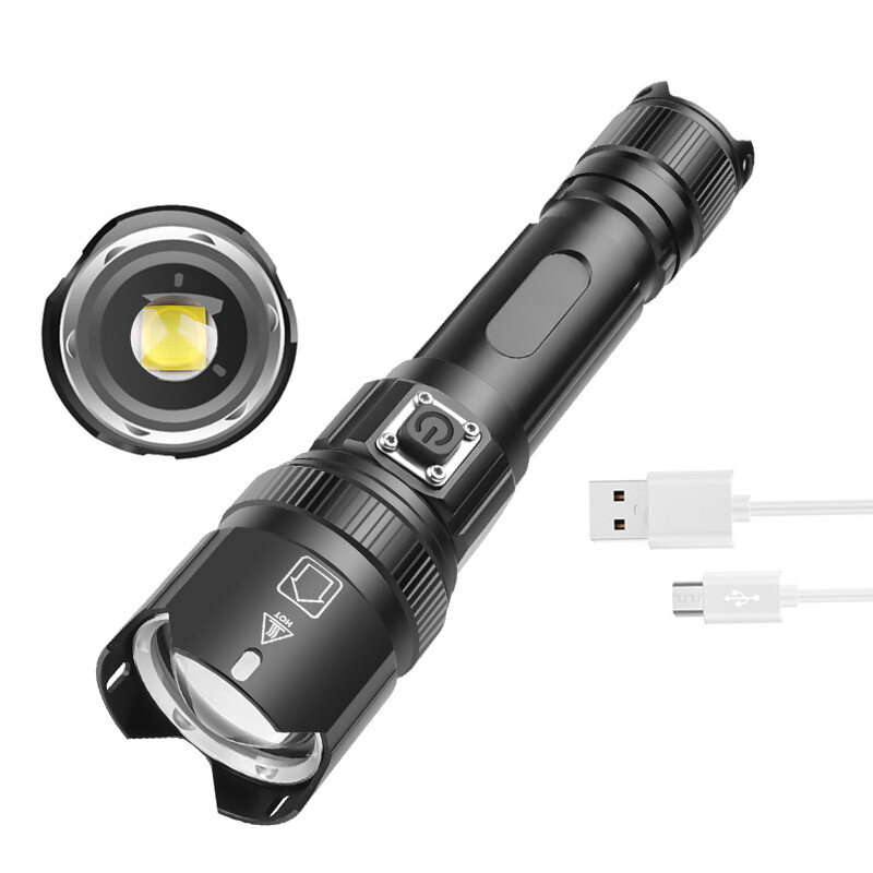 

XANES® XHP50/XHP99 LED Flashlight 3 Modes USB Type-C Rechargeable Zoomable Torch Waterproof Outdoor Camping