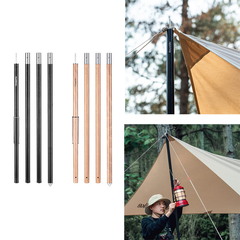 Support en alliage d'aluminium pour auvent Naturehike de 2,4 m avec crochet, accessoire de camping et de voyage portable pour auvent.