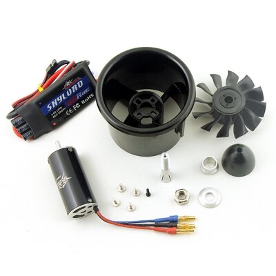 

Dynam 70MM 12-Blades 6S EDF Power System Ducted Fan with 2860-2200KV Inrunner Motor 80A ESC 2280g Thrust for RC Airplane
