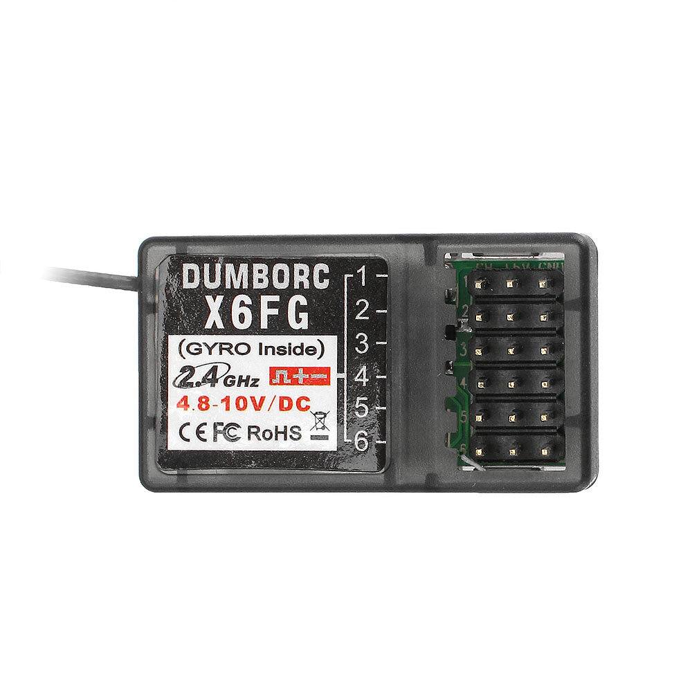 DUMBORC X6FG 2,4 ГГц 6CH RC Приемник с регулировкой чувствительности гироскопа для RC X6 Радио Передатчик Дистанционный