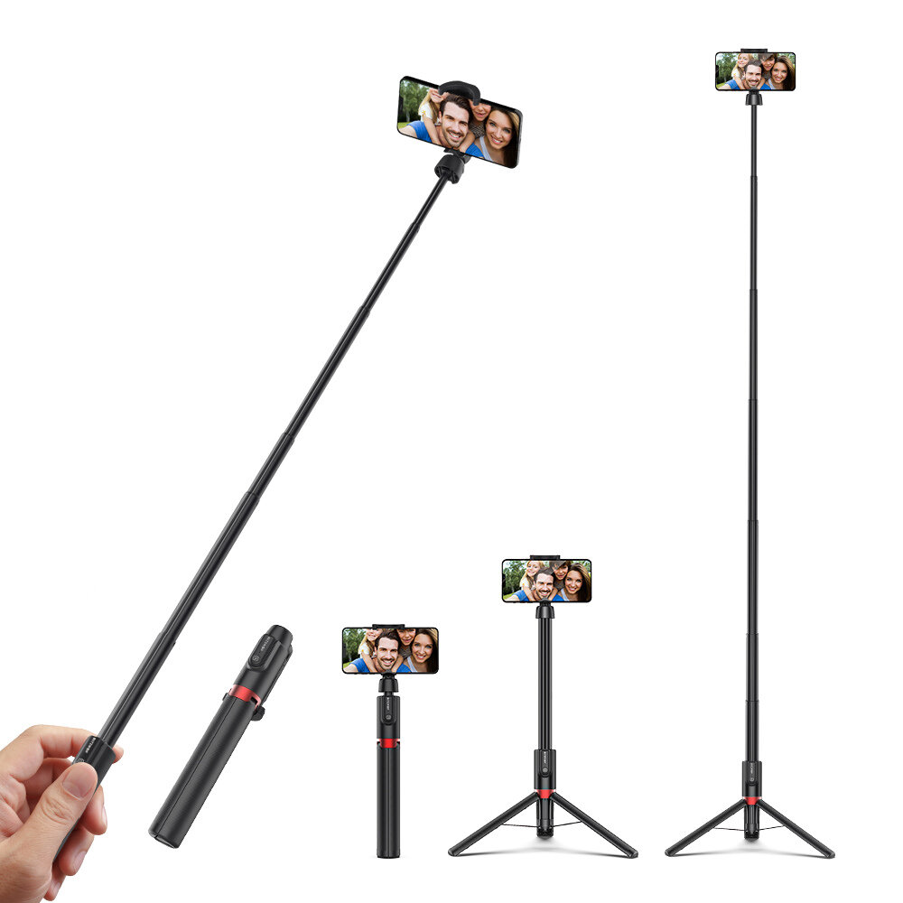 Blitzwolf BW-BS10 Plus Multifunctional 1300mm Super-long Length Selfie Stick Tripod with 360° Phone Clamp and Retractabl