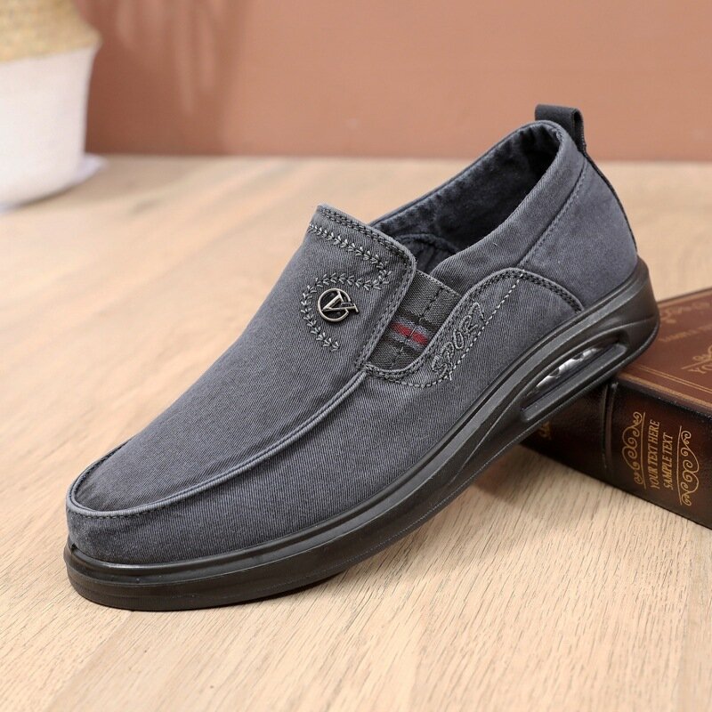 Men Breathable Soft Sole Non Slip Comfy Slip On Old Peking Casual Shoes