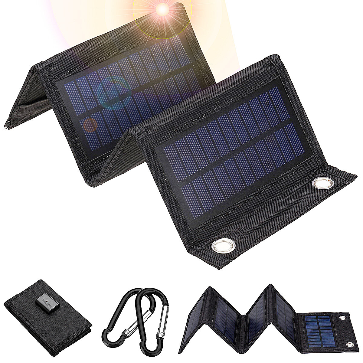 10w / 7.5w/6w折りたたみ式ソーラーパネル太陽電池充電器5V屋外でのスマートフォンキャンプ用のUSBProtableソーラーモバイル電源