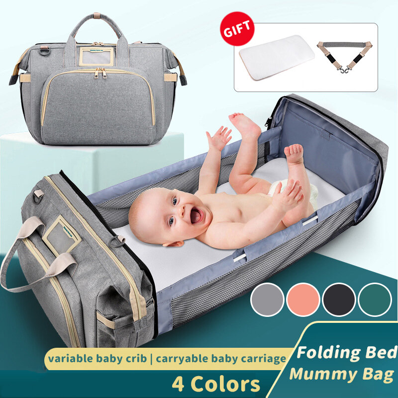 Multifunctionele 2-IN-1 Grote Capaciteit Opvouwbare Reizen Draagbare Baby Baby Crib Luier Macbook Op