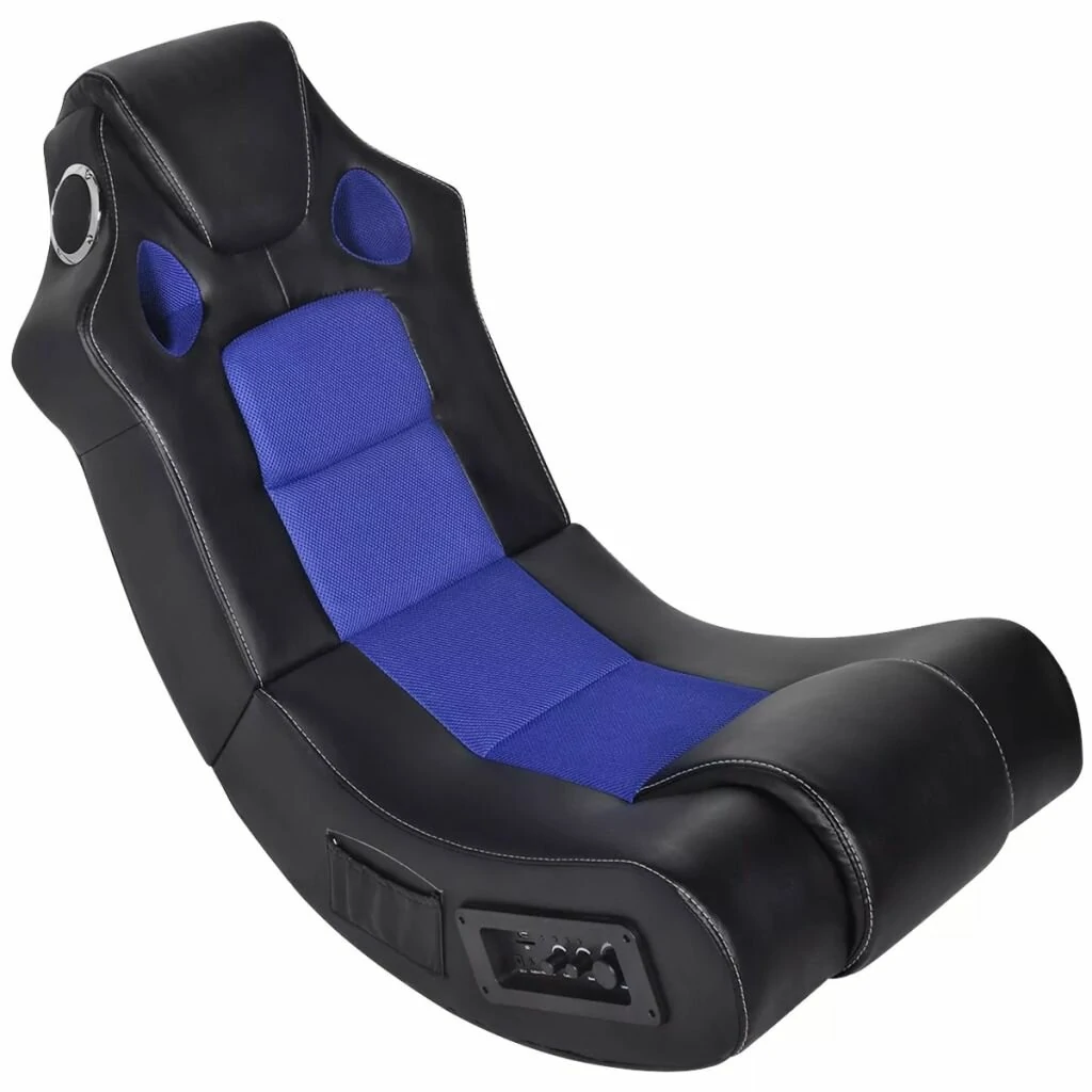 Και σε μπλε στα 114,23€ από αποθήκη Ολλανδίας | Artificial Leather Rocking Chair USB Connection Knob Control Chair with 2/3D Digital Music Speaker Headset Connection Function