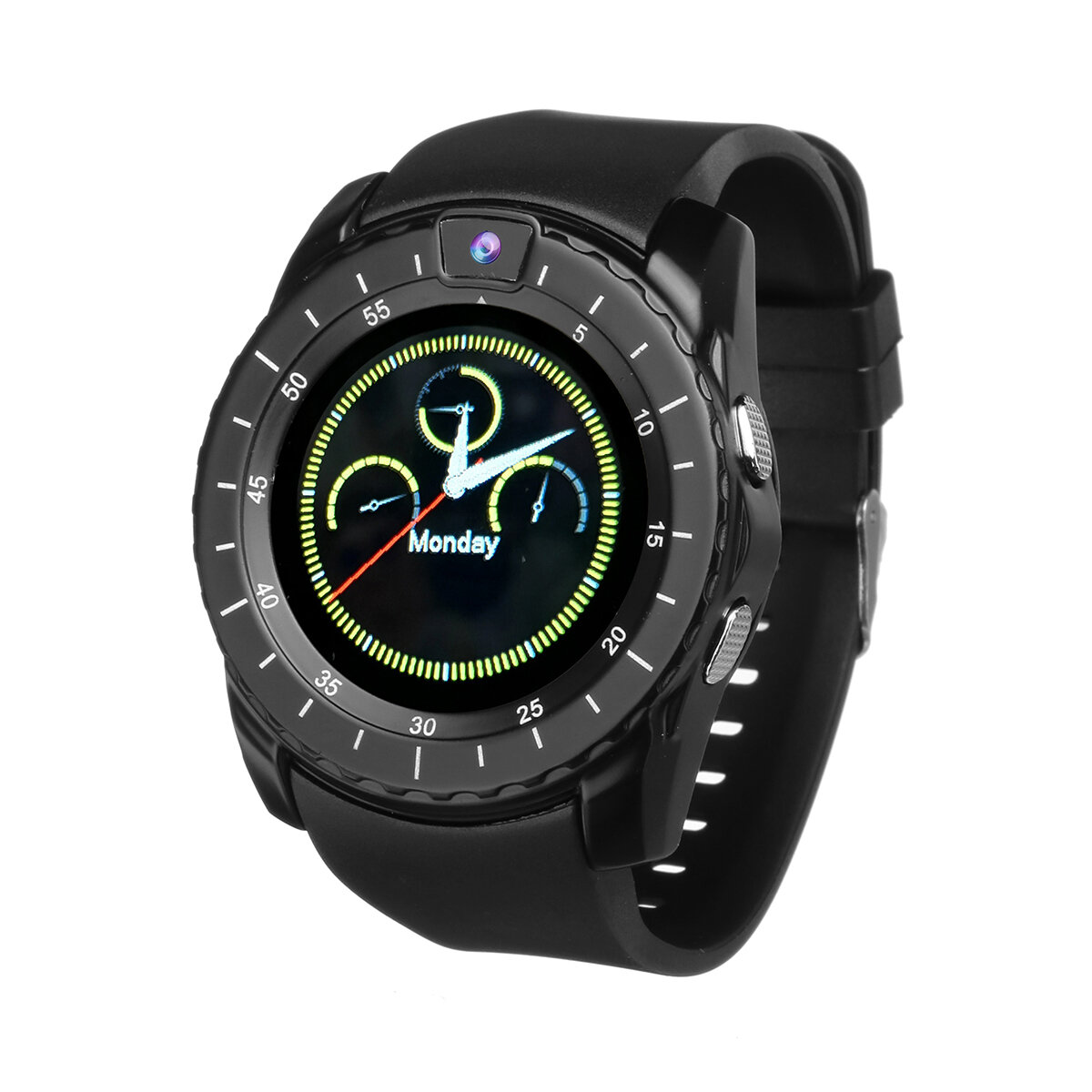Bakeey V8s 1.22' IPS Curved Screen GSM Watch Phone Sleep Monitor Music Player Remote Camera Smart Wa