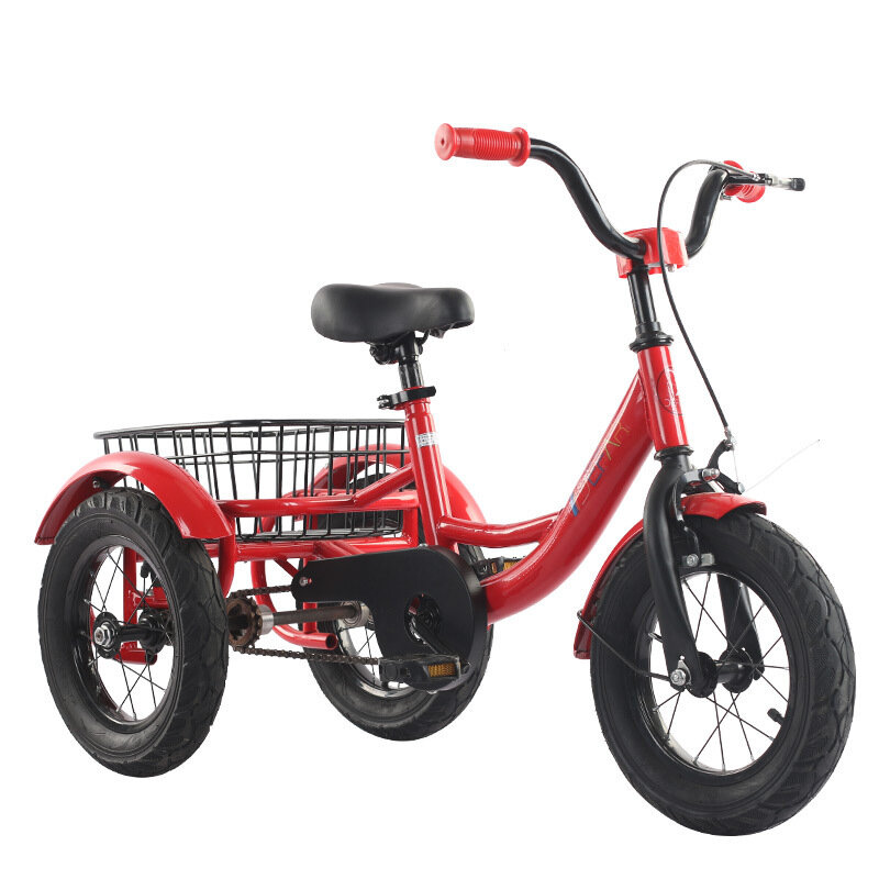 BIKIGHT Children Tricycle Adjustment Seat Kids Bike Large Rear Basket Stroller Bike for 2-8 Years Old Boys Girls Christm