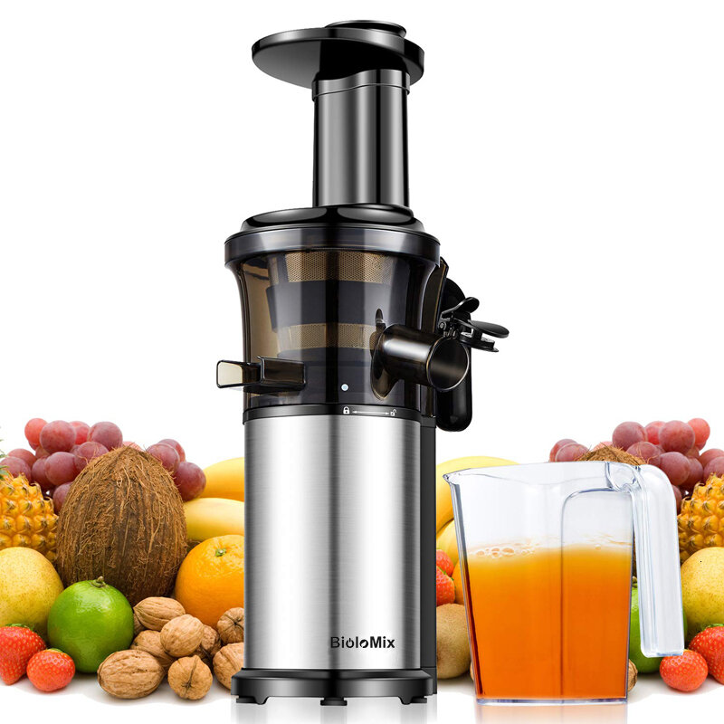 Biolomix BJ200 200W 40RPM Stainless Steel Masticating Slow Auger Juicer Machine Fruit and Vegetable Squeezer Press Juice