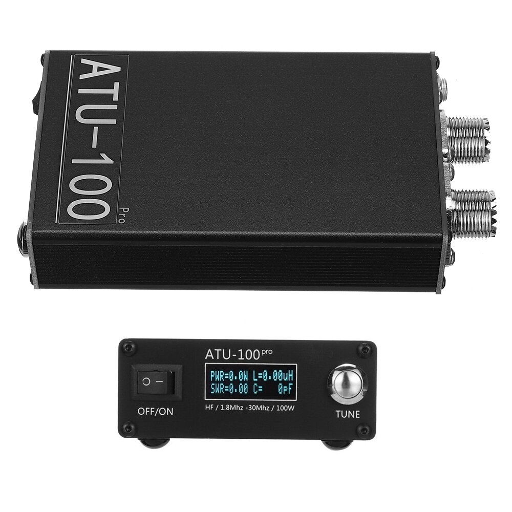 ATU-100 PRO 1.8Mhz-30Mhz OLED Display Automatic Antenna Tuner Built-in Battery for 10W to 100W Short