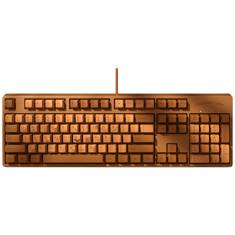 

Ajazz Chocolate Cubes Mechanical Keyboard Wired 104 Keys PBT Keycaps Keyboard with Cherry MX Switch