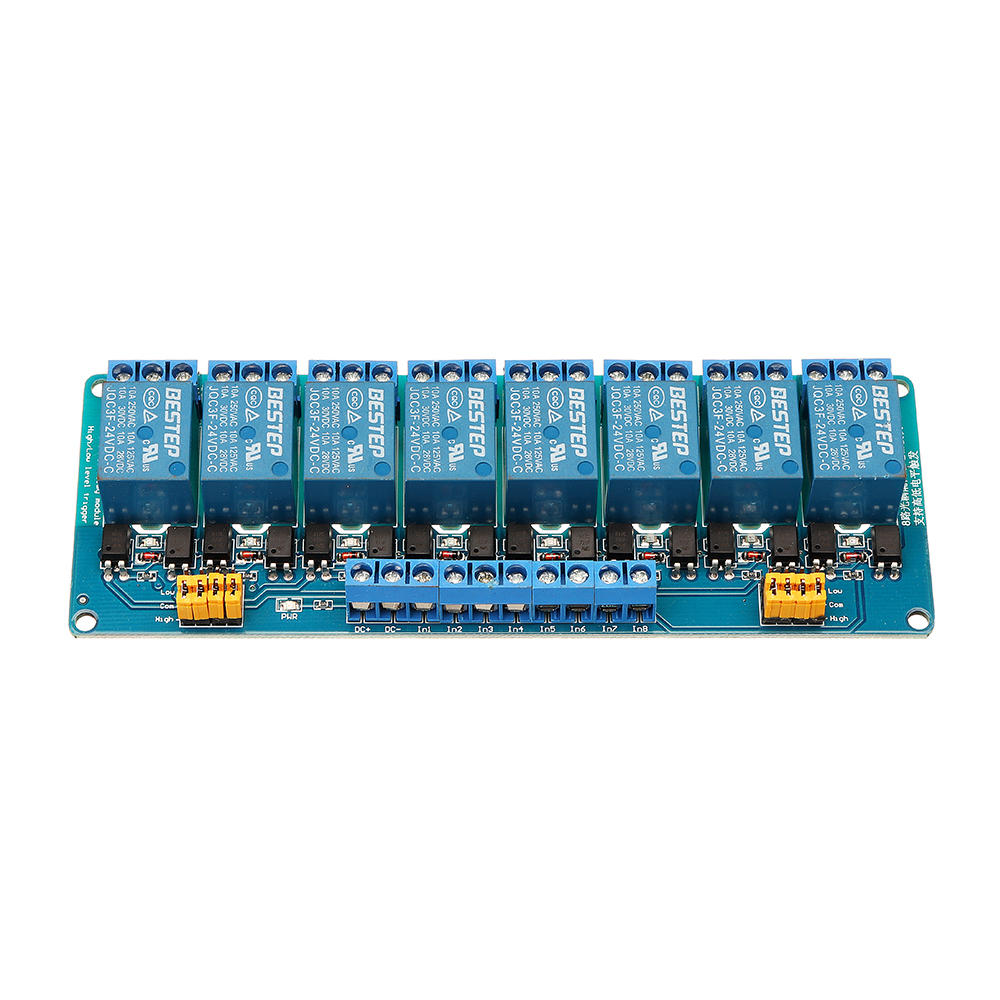 8-kanaals 24V-relaismodule hoog- en laagniveau-trigger BESTEP voor Arduino - producten die werken me