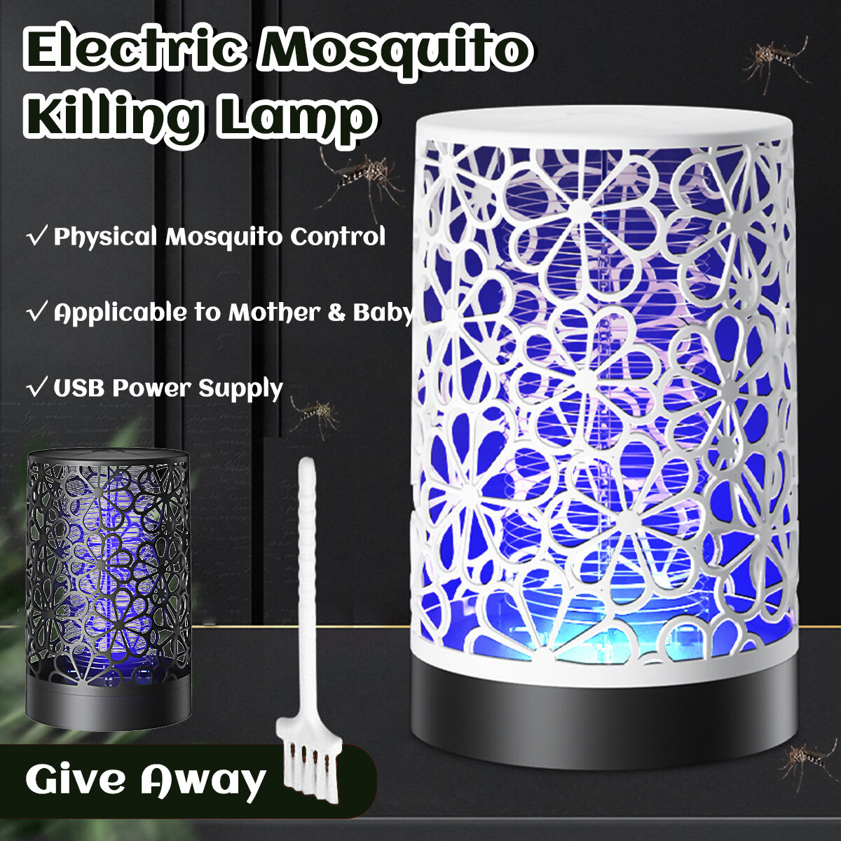 Bakeey Mosquito Killer Lamp 360 Graden Trapping USB-oplaadkabel Power UV Muggenverdelger