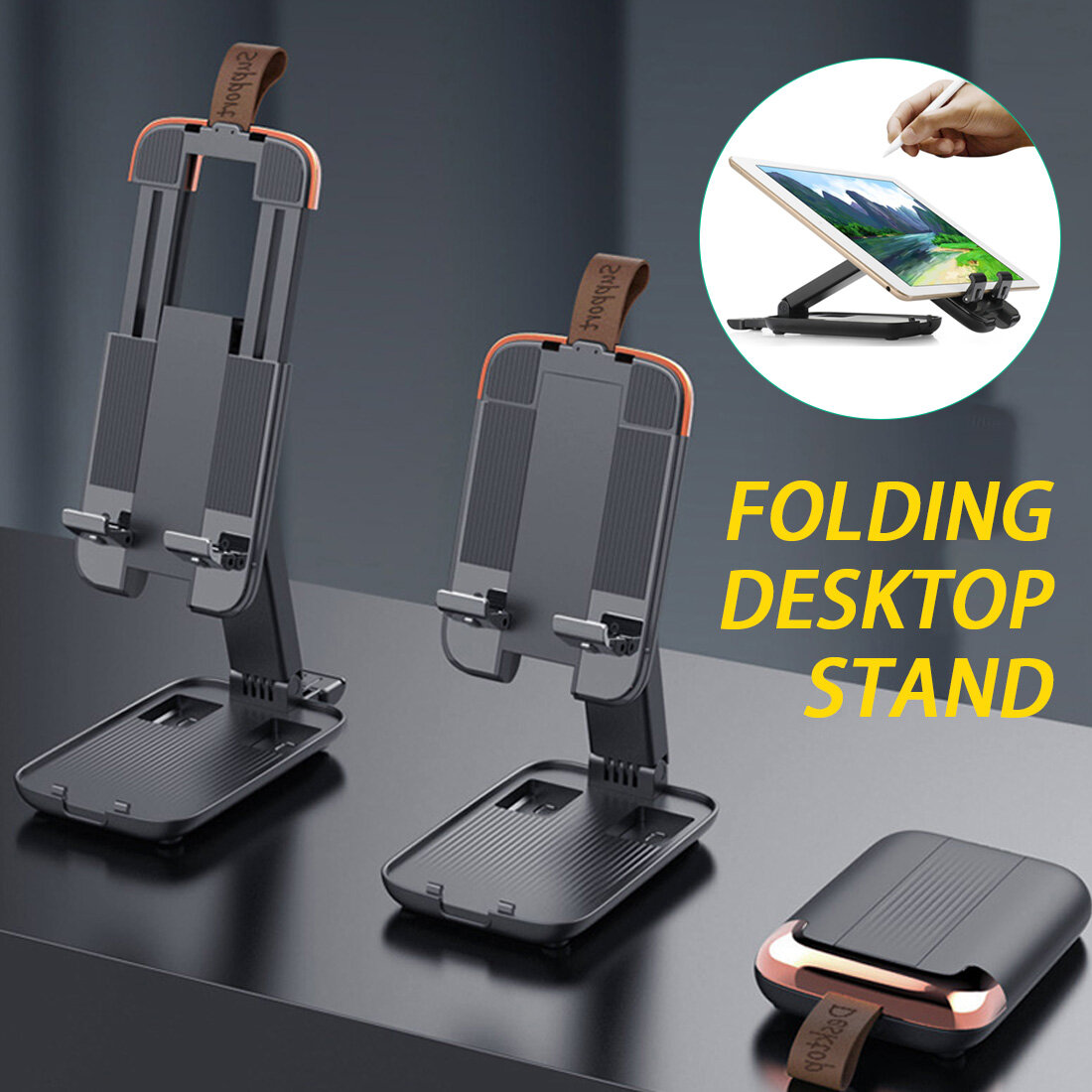 Bakeey Folding Stretchable Phone/ Tablet Holder Stand Desktop Bracket for iPad Pro POCO F3 Devices below 4-13 inch