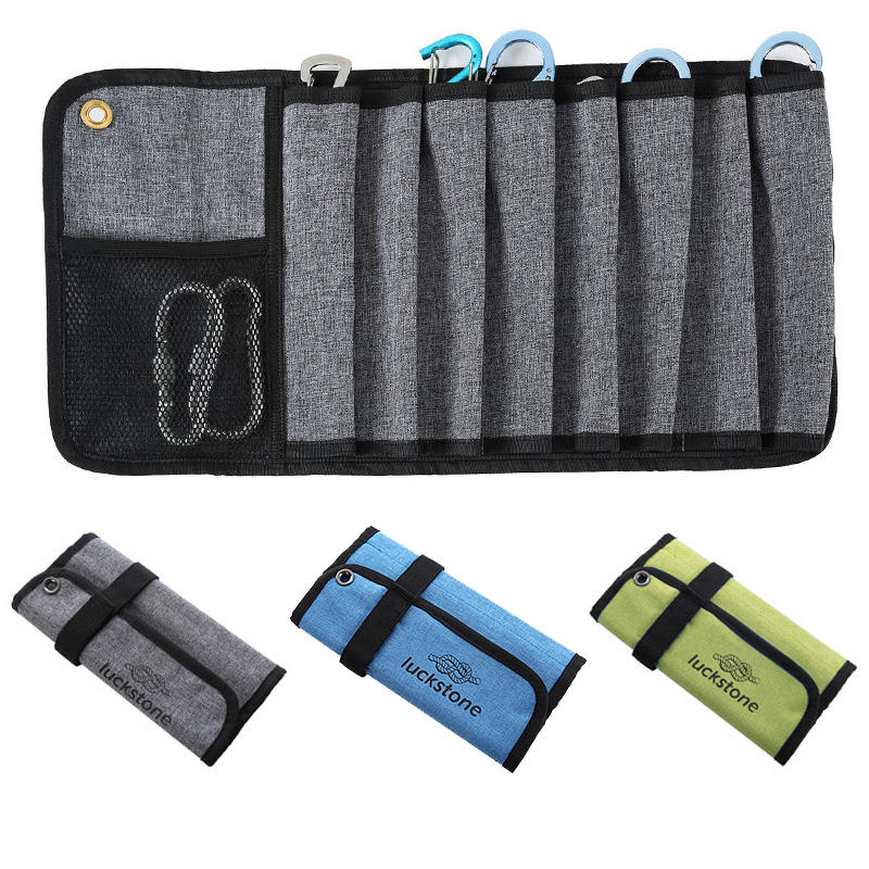 Oxford Cloth Outdoor Camping Tent Stakes Rope Buckles Storage Bag Rock Climbing Folding Bag