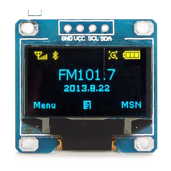 2pcs 0.96 Inch 4Pin Blue Yellow IIC I2C OLED Display Module Geekcreit for Arduino - products that wo