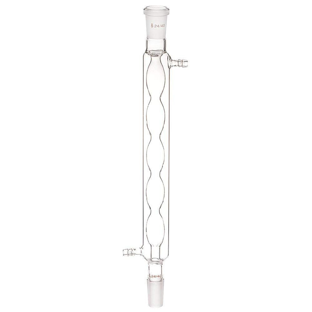 24/40 200mm Glass Allihn Condenser Chemistry Lab Experiment Test With Spherical Inner Tube Straight Mouth