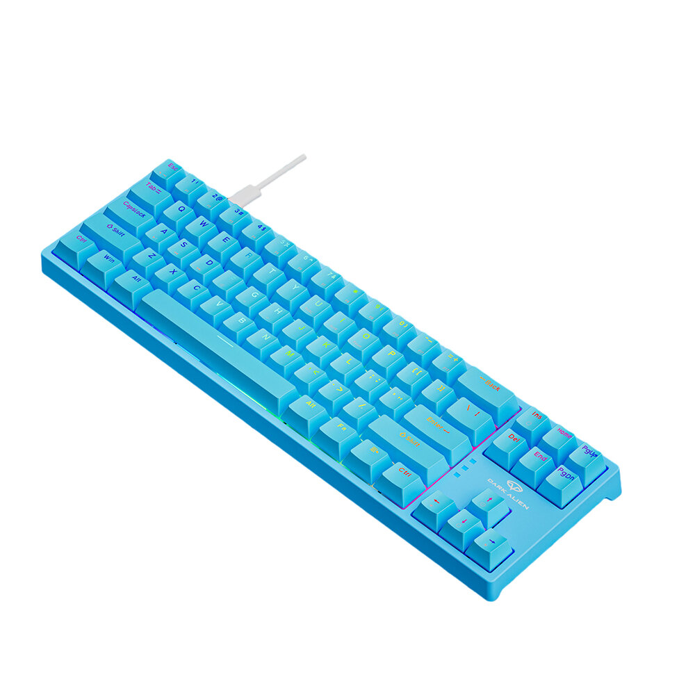 Dark Alien K710 Mechanical Gaming Keyboard 71 Keys Blue/Red Switch Hot Swappable RGB Backlit Detachable Type-C Wired Keyboard