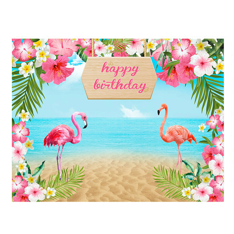 150x100cm 220X150cm Bloemen Flamingo Zee Zand Strand Vinyl Achtergronden Studio Achtergrond Happy Bi
