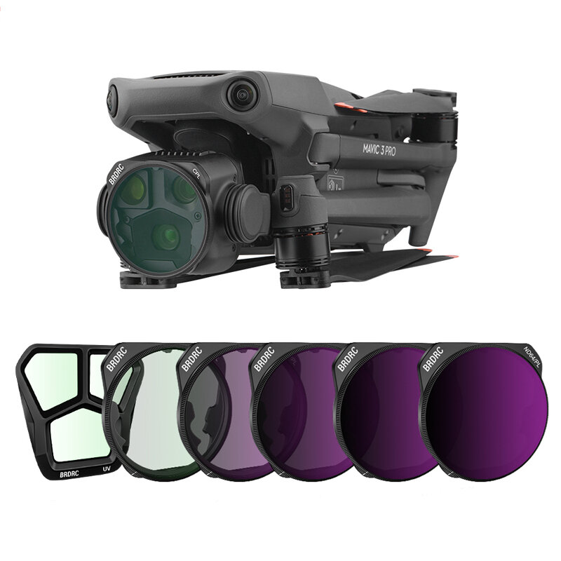 

BRDRC Camera Lens Filter Set UV ND8/16/32PL Adjustable CPL for DJI Mavic 3 PRO RC Drone Quadcopter