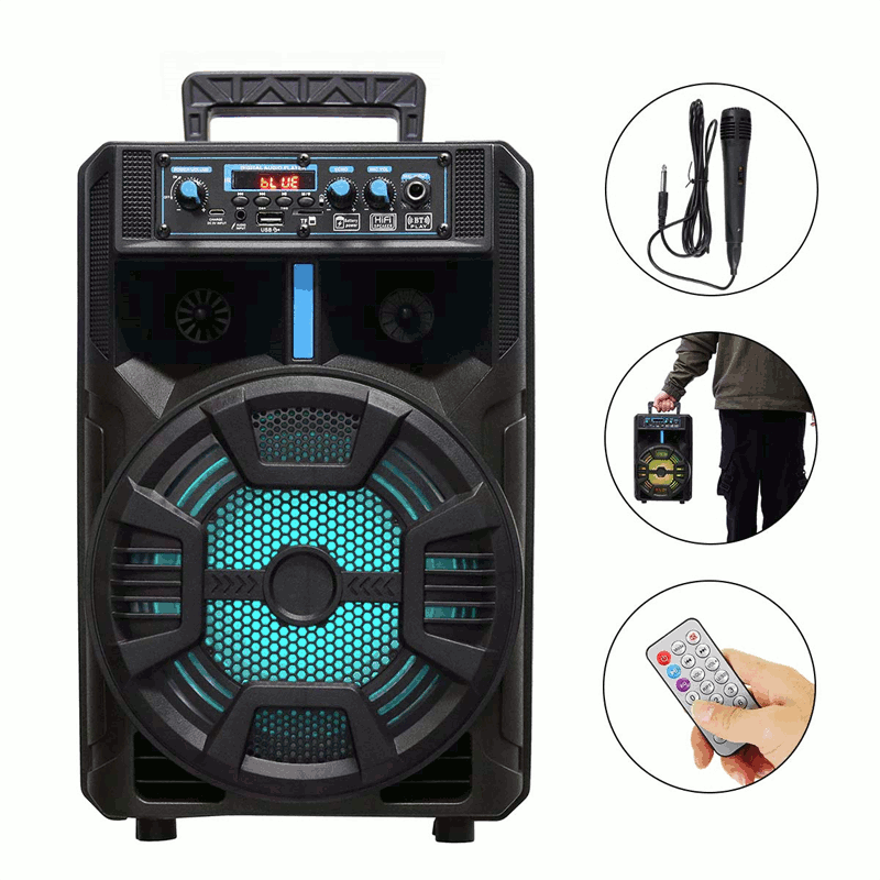 Portable FM bluetooth Wireless Speaker Subwoofer Heavy Bass Sound System with Remote for Party