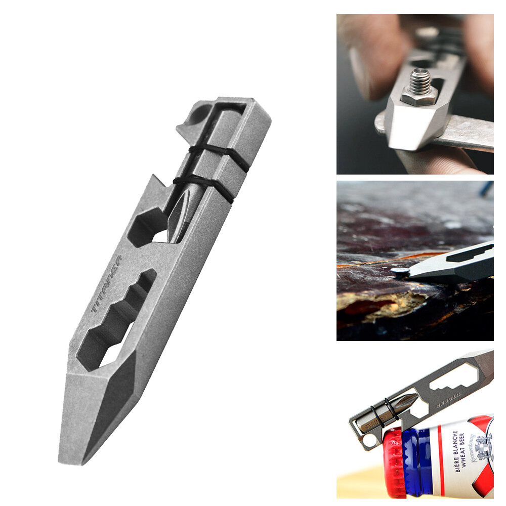 TITANER Multitools EDC Pocket Screwdriver Wrench Bottle Opener Key Hole Survival Emergency Tools Outdoor Camping Climbing