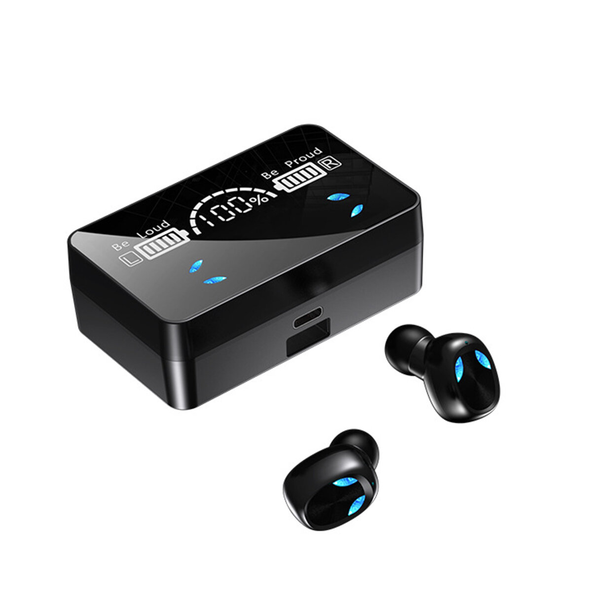 X3 TWS bluetooth 5.1 Earbuds LED Display Colorful Light Low Latency 2500mAh Large Battery Capacity H