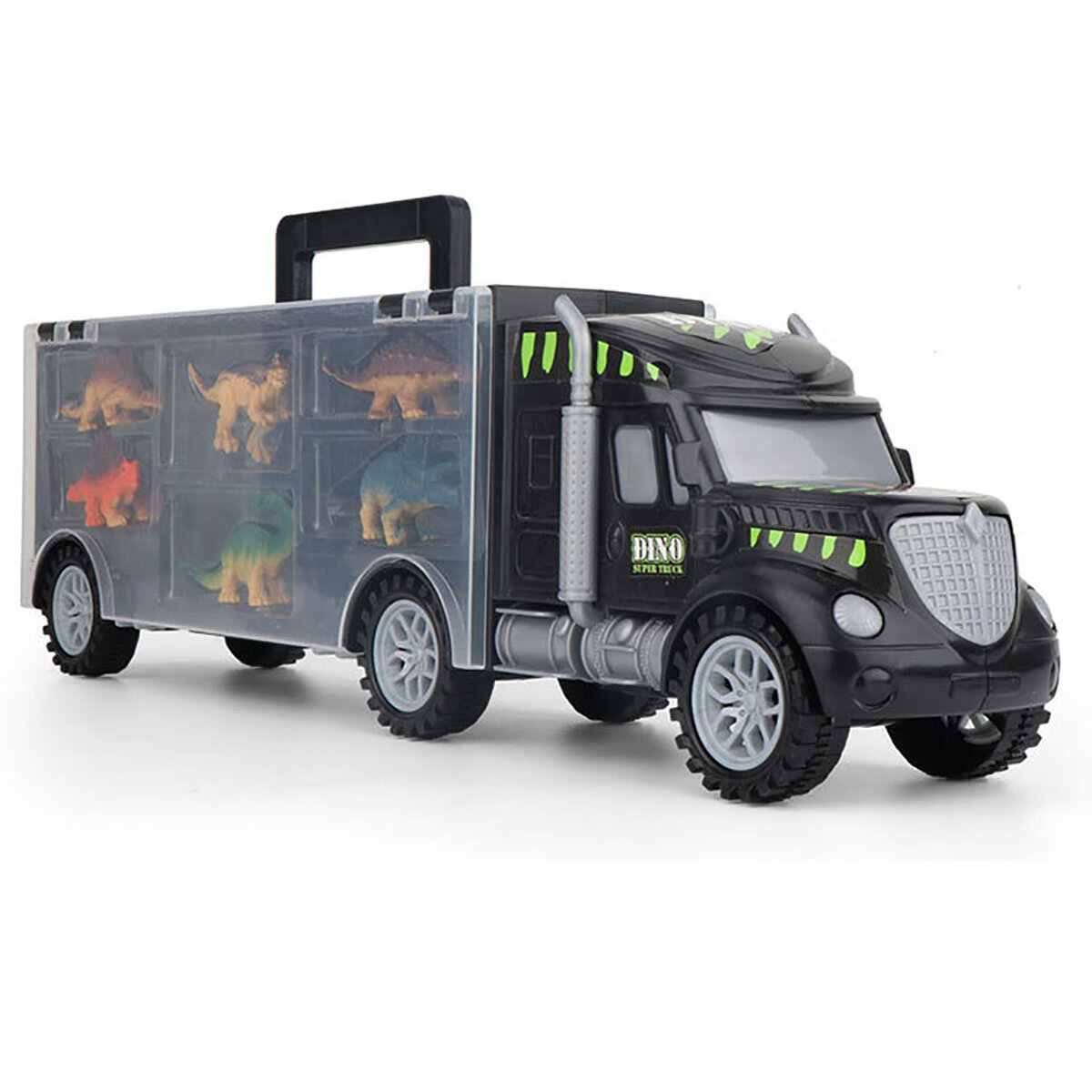 

Dinosaurs Transporting Car Toys ﻿Tractor Trailer Dinosaur Carrier STEM Dinosaur Toys with 6 Mini Plastic Dinosaurs For C