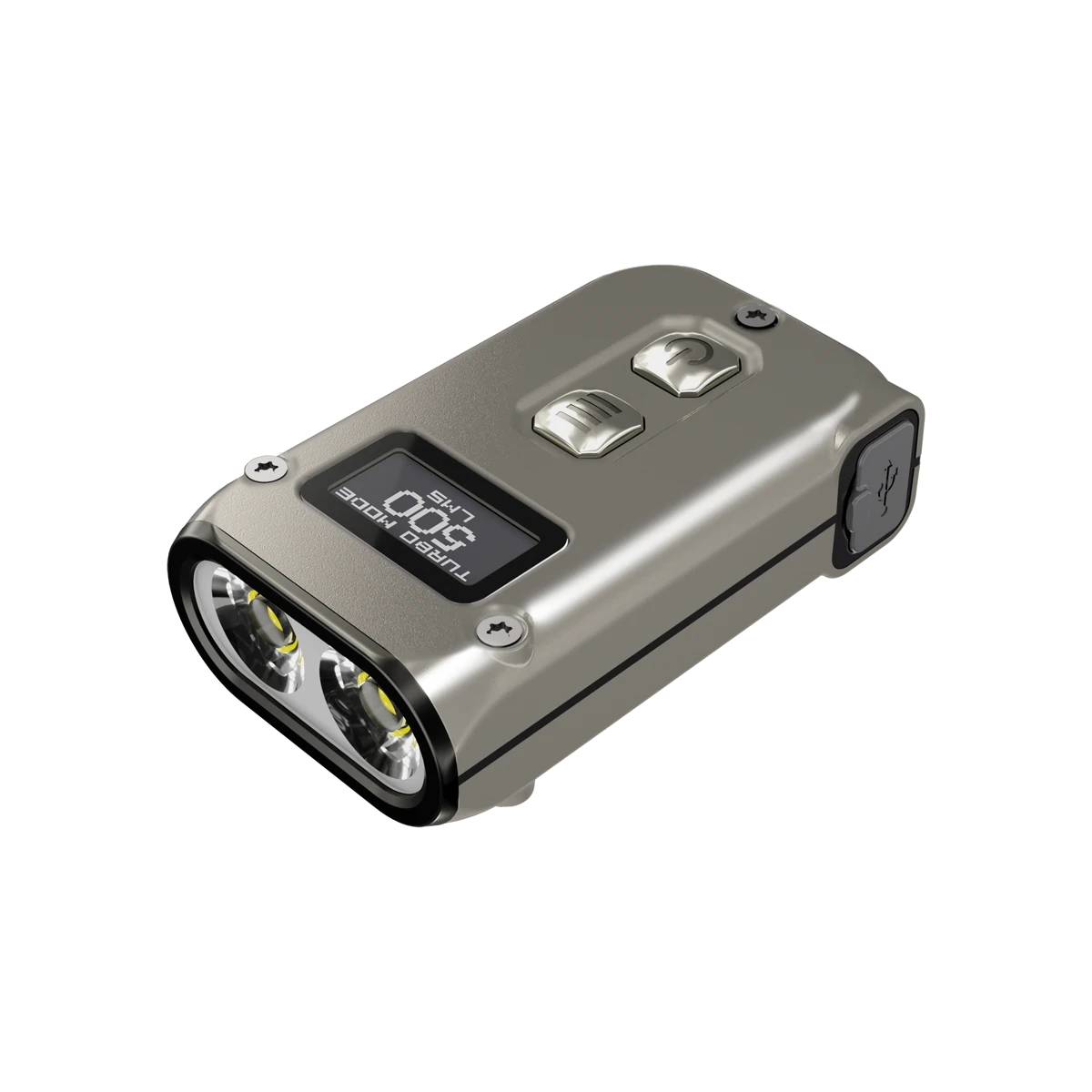 NITECORE TINI2 500 Lumen Keychain Flashlight Dual-Core USB-C Rechargeable Strong Light Mini LED Torch Made Of Titanium /Stainless Steel - Titanium alloy