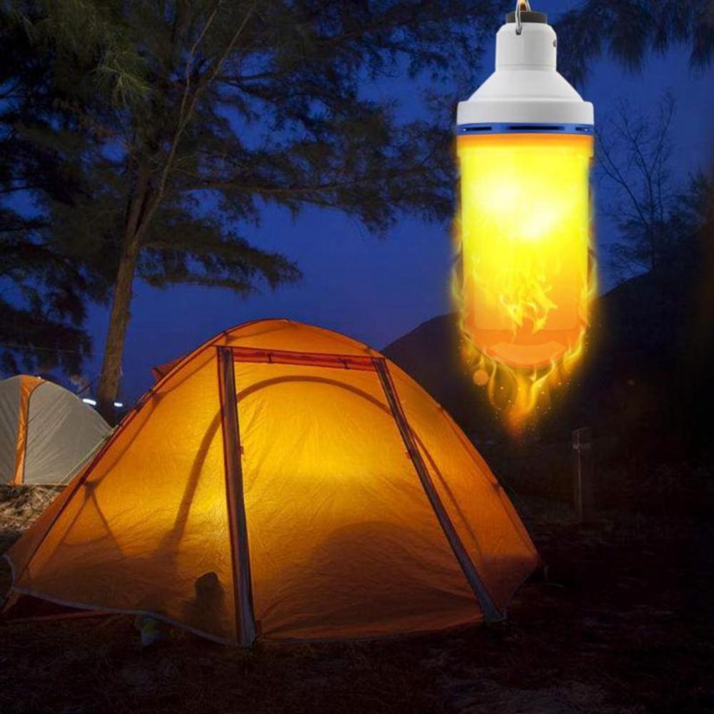 7W USB Rechargeable Flame Effect 108 LED Blub Tent Light Emergency Lamp for Outdoor Camping Hiking