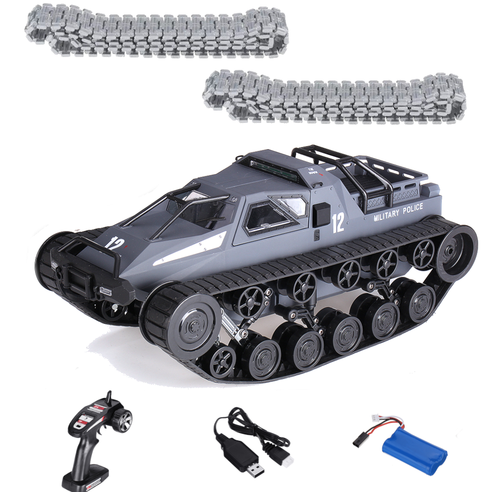 

SG 1203 1/12 2.4G Drift RC Tank Car with Two Rubber and Two Mental Tracks with LED Lights RTR High Speed Full Proportion