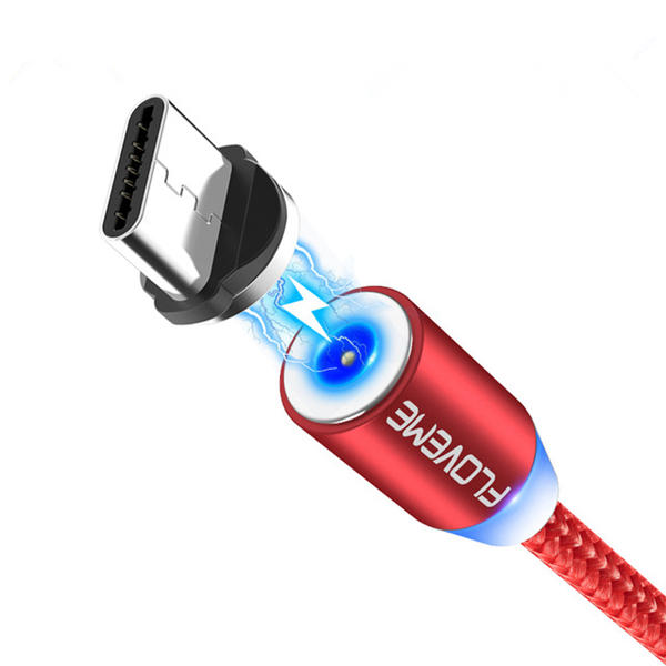 

FLOVEME Type C LED Magnetic Braided Fast Charging Data Cable 2m For Oneplus 6t Mi 8 S9