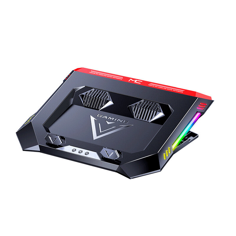 MC X500 Laptop koelblok Roestvrij staal Stille luchtkoeling Opvouwbare, in hoogte verstelbare RGB-ve