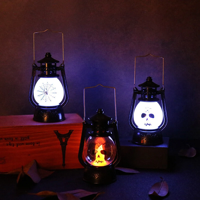 Led portable retro electronic skeleton light smoke-free wedding party halloween props decoration light halloween