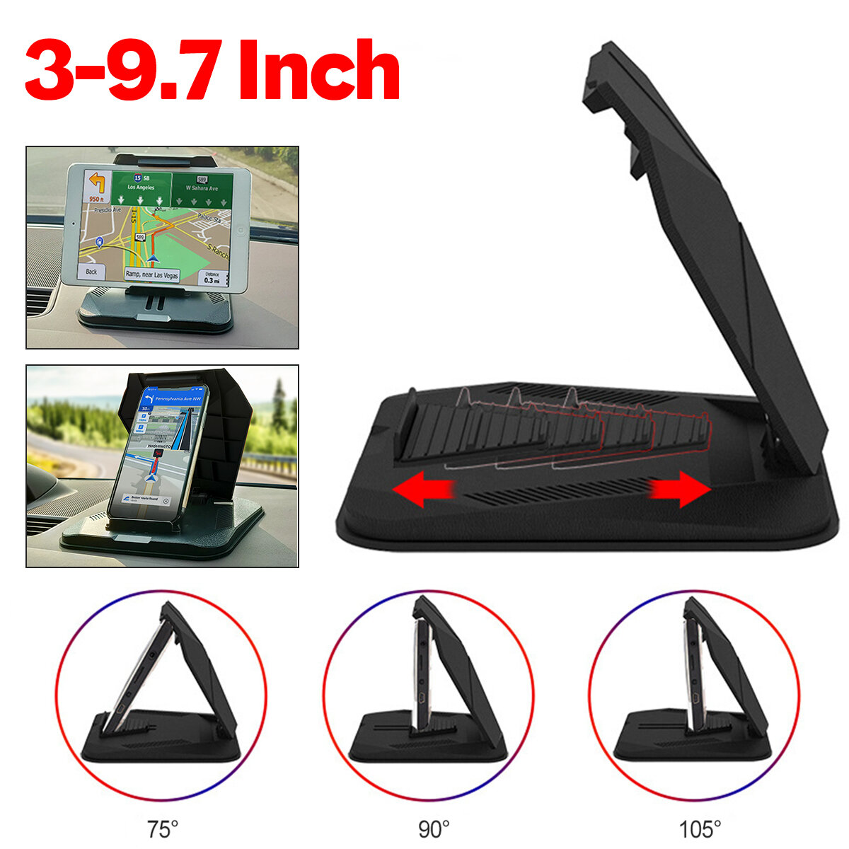 Opvouwbare multifunctionele auto Dashboard Mount mobiele telefoon GPS Houderstandaard voor 3.0-9.7 i