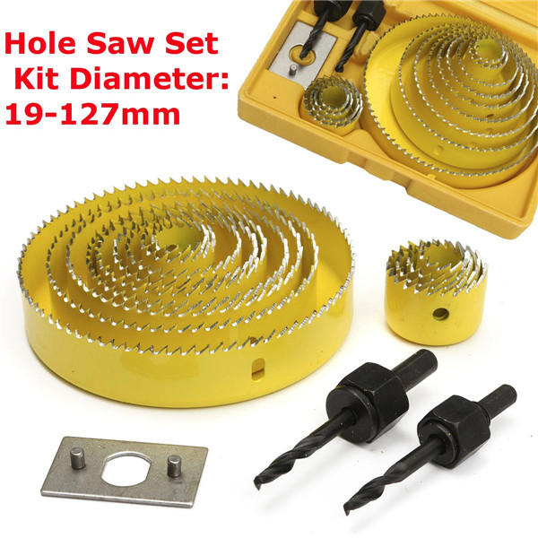 16pcs Hole Saw Cutting Set With Hex Wrench 19-127mm Hole Saw Kit