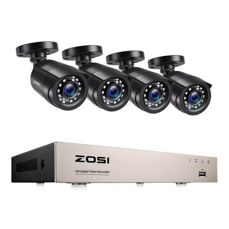 ZOSI C106 8CH Video DVR + 4PCS 2MP 1080P HD Coaxial Camera Set Day/Night Home Video Surveillance System