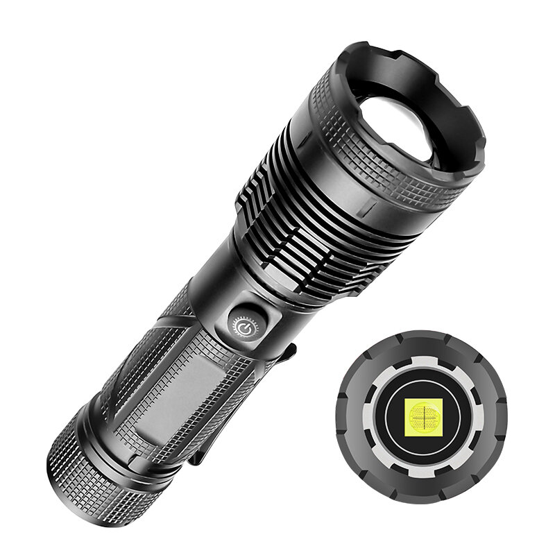 

XANES® 1659 XHP90 1800LM 3-Modes LED Flashlight Telescopic Zoom Ultra Bright Torch With Hammer Tail