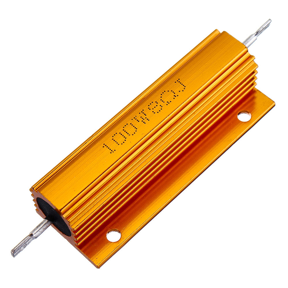 10pcs RX24 100W 8R 8RJ Metal Aluminum Case High Power Resistor Golden Metal Shell Case Heatsink Resistance Resistor